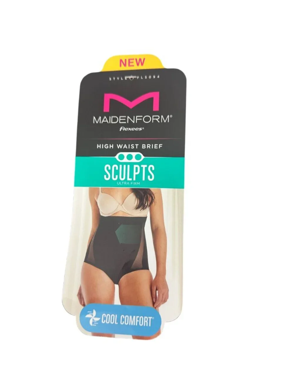 Maidenform High Waist Sculpting Brief Ultra Firm Black Cool Comfort Size S New